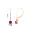 Load image into Gallery viewer, 0.50-carat-round-diamond-2-stone-dangle-lever-back-earring-with-pink-sapphire-in-rose-gold-FDEAR11242GSADRPI-0.50CT-NL-RG.jpg