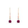 Load image into Gallery viewer, 0.50-carat-round-diamond-2-stone-dangle-lever-back-earring-with-pink-sapphire-in-rose-gold-FDEAR11242GSADRPI-0.50CT-NL-RG.jpg