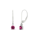 Load image into Gallery viewer, 0.50-carat-round-diamond-2-stone-dangle-lever-back-earring-with-pink-sapphire-in-white-gold-FDEAR11242GSADRPI-0.50CT-NL-WG.jpg
