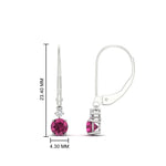 Load image into Gallery viewer, 0.50-carat-round-diamond-2-stone-dangle-lever-back-earring-with-pink-sapphire-in-white-gold-FDEAR11242GSADRPI-0.50CT-NL-WG.jpg
