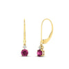 Load image into Gallery viewer, 0.50-carat-round-diamond-2-stone-dangle-lever-back-earring-with-pink-sapphire-in-yellow-gold-FDEAR11242GSADRPI-0.50CT-NL-YG.jpg
