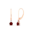 Load image into Gallery viewer, 0.50-carat-round-diamond-2-stone-dangle-lever-back-earring-with-ruby-in-rose-gold-FDEAR11242GRUDR-0.50CT-NL-RG.jpg