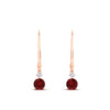Load image into Gallery viewer, 0.50-carat-round-diamond-2-stone-dangle-lever-back-earring-with-ruby-in-rose-gold-FDEAR11242GRUDR-0.50CT-NL-RG.jpg