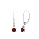 Load image into Gallery viewer, 0.50-carat-round-diamond-2-stone-dangle-lever-back-earring-with-ruby-in-white-gold-FDEAR11242GRUDR-0.50CT-NL-WG.jpg
