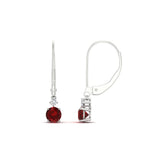 Load image into Gallery viewer, 0.50-carat-round-diamond-2-stone-dangle-lever-back-earring-with-ruby-in-white-gold-FDEAR11242GRUDR-0.50CT-NL-WG.jpg
