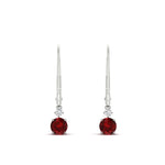 Load image into Gallery viewer, 0.50-carat-round-diamond-2-stone-dangle-lever-back-earring-with-ruby-in-white-gold-FDEAR11242GRUDR-0.50CT-NL-WG.jpg
