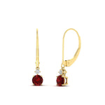Load image into Gallery viewer, 0.50-carat-round-diamond-2-stone-dangle-lever-back-earring-with-ruby-in-yellow-gold-FDEAR11242GRUDR-0.50CT-NL-YG.jpg
