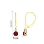 Load image into Gallery viewer, 0.50-carat-round-diamond-2-stone-dangle-lever-back-earring-with-ruby-in-yellow-gold-FDEAR11242GRUDR-0.50CT-NL-YG.jpg
