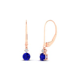 Load image into Gallery viewer, 0.50-carat-round-diamond-2-stone-dangle-lever-back-earring-with-sapphire-in-rose-gold-FDEAR11242GSABL-0.50CT-NL-RG.jpg
