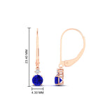 Load image into Gallery viewer, 0.50-carat-round-diamond-2-stone-dangle-lever-back-earring-with-sapphire-in-rose-gold-FDEAR11242GSABL-0.50CT-NL-RG.jpg
