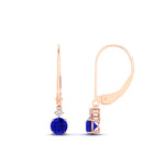 Load image into Gallery viewer, 0.50-carat-round-diamond-2-stone-dangle-lever-back-earring-with-sapphire-in-rose-gold-FDEAR11242GSABL-0.50CT-NL-RG.jpg
