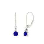 Load image into Gallery viewer, 0.50-carat-round-diamond-2-stone-dangle-lever-back-earring-with-sapphire-in-white-gold-FDEAR11242GSABL-0.50CT-NL-WG.jpg
