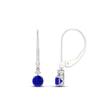 Load image into Gallery viewer, 0.50-carat-round-diamond-2-stone-dangle-lever-back-earring-with-sapphire-in-white-gold-FDEAR11242GSABL-0.50CT-NL-WG.jpg
