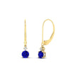 Load image into Gallery viewer, 0.50-carat-round-diamond-2-stone-dangle-lever-back-earring-with-sapphire-in-yellow-gold-FDEAR11242GSABL-0.50CT-NL-YG.jpg