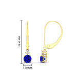 Load image into Gallery viewer, 0.50-carat-round-diamond-2-stone-dangle-lever-back-earring-with-sapphire-in-yellow-gold-FDEAR11242GSABL-0.50CT-NL-YG.jpg
