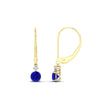 Load image into Gallery viewer, 0.50-carat-round-diamond-2-stone-dangle-lever-back-earring-with-sapphire-in-yellow-gold-FDEAR11242GSABL-0.50CT-NL-YG.jpg