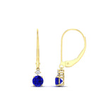 Load image into Gallery viewer, 0.50-carat-round-diamond-2-stone-dangle-lever-back-earring-with-sapphire-in-yellow-gold-FDEAR11242GSABL-0.50CT-NL-YG.jpg
