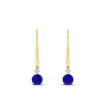 Load image into Gallery viewer, 0.50-carat-round-diamond-2-stone-dangle-lever-back-earring-with-sapphire-in-yellow-gold-FDEAR11242GSABL-0.50CT-NL-YG.jpg

