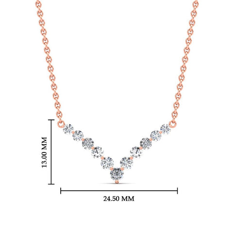 Round Graduated V-Necklace