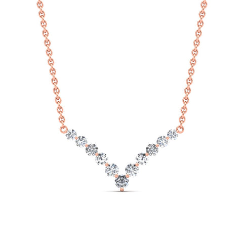 Round Graduated V-Necklace