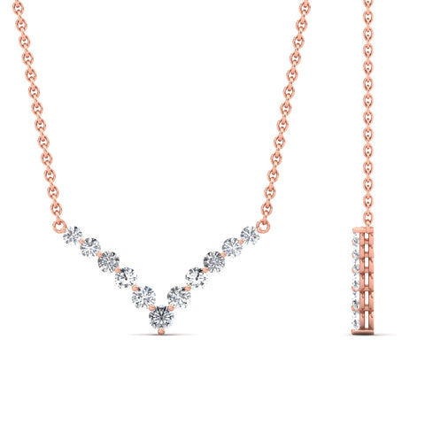 Round Graduated V-Necklace