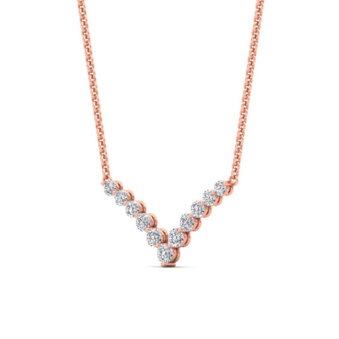 Round Graduated V-Necklace