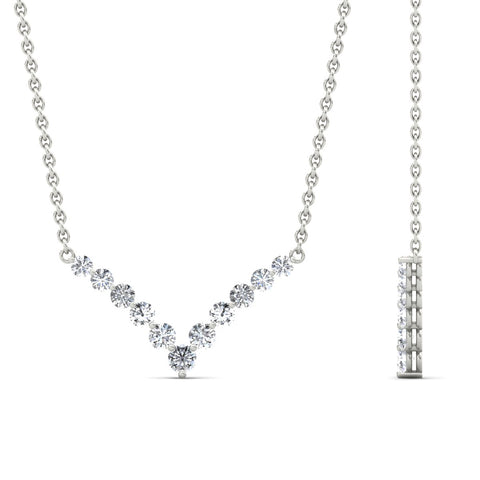 Round Graduated V-Necklace