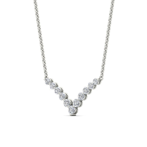 Round Graduated V-Necklace