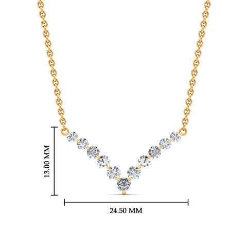 Round Graduated V-Necklace