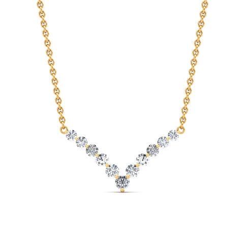Round Graduated V-Necklace