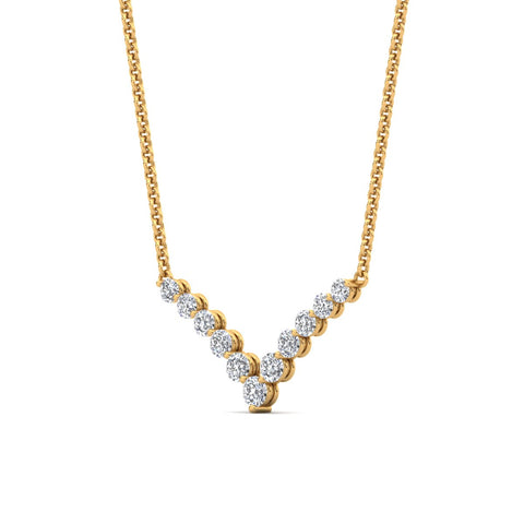Round Graduated V-Necklace