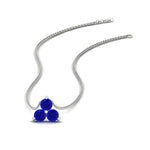 Load image into Gallery viewer, 0.50-carat-sapphire-3-stone-pendant-necklace-in-FDPD1129GSABL-0.48CT-NL-WG
