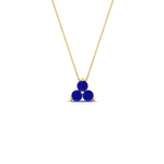 Load image into Gallery viewer, 0.50-carat-sapphire-3-stone-pendant-necklace-in-FDPD1129GSABL-0.48CT-NL-YG
