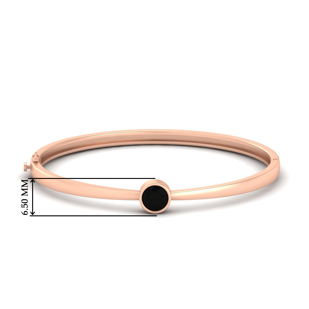 Minimalist Solitaire Bangle Bracelet