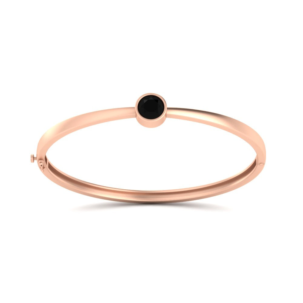 Minimalist Solitaire Bangle Bracelet