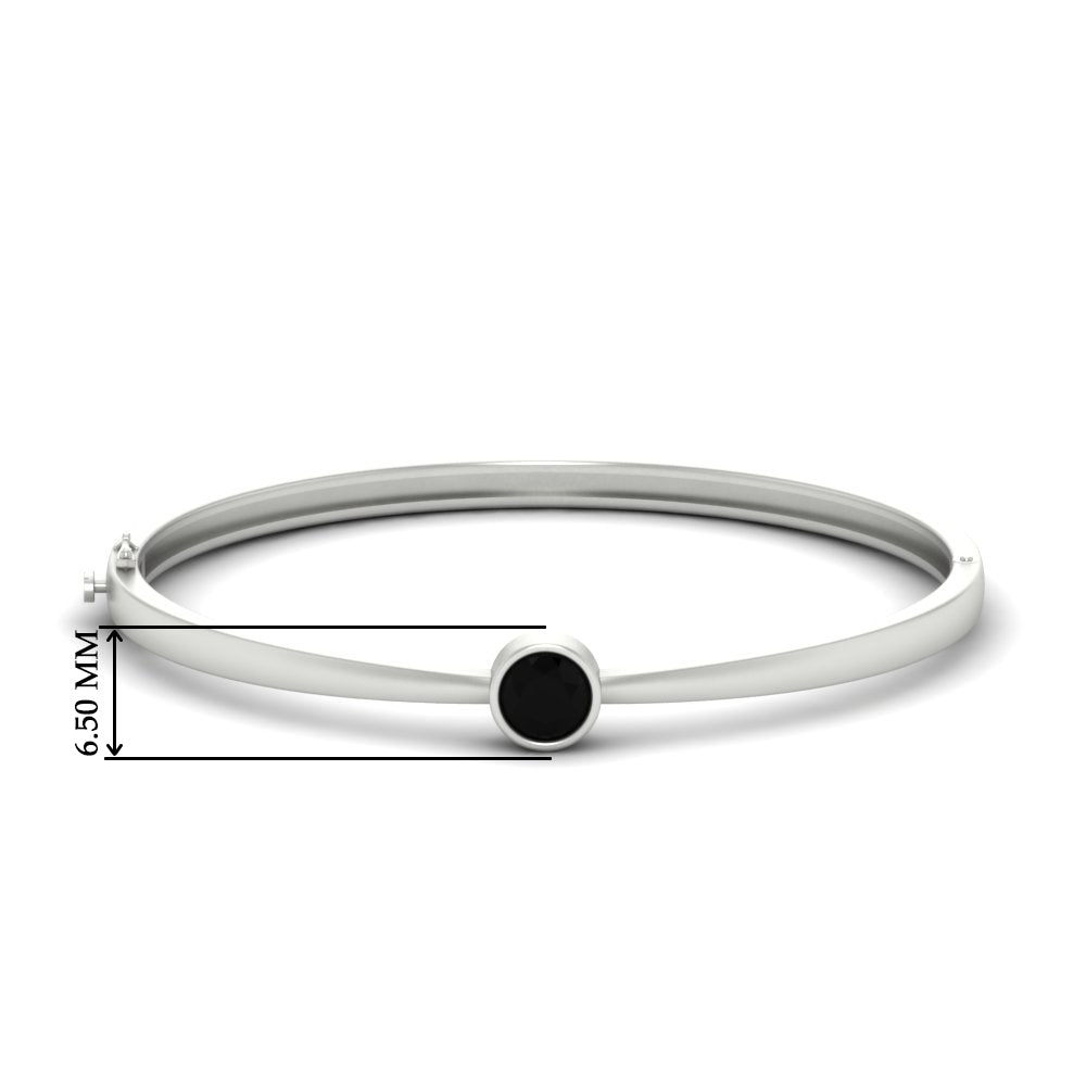 Minimalist Solitaire Bangle Bracelet