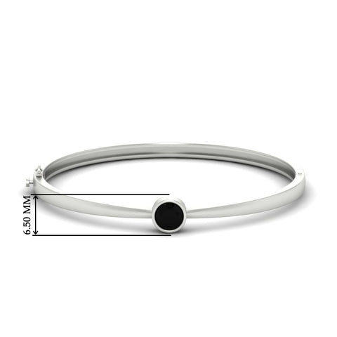 Minimalist Solitaire Bangle Bracelet