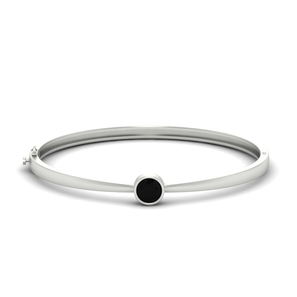 Minimalist Solitaire Bangle Bracelet