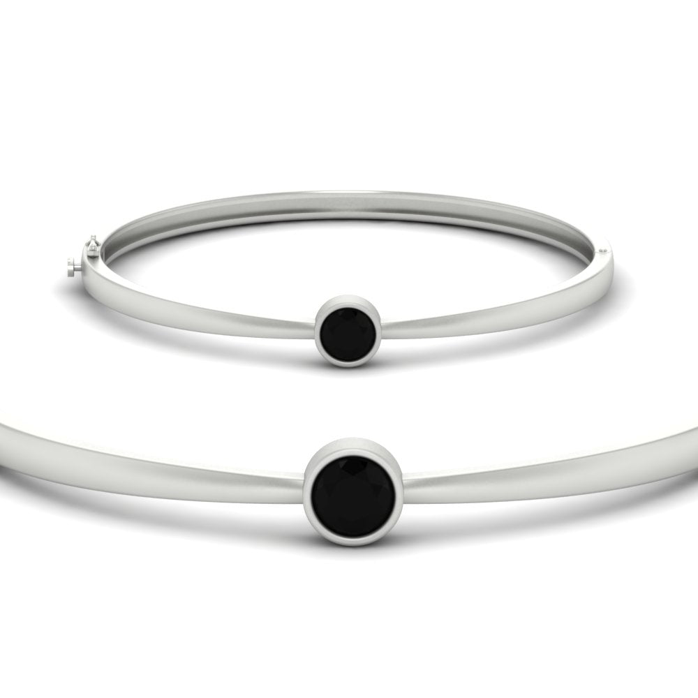 Minimalist Solitaire Bangle Bracelet