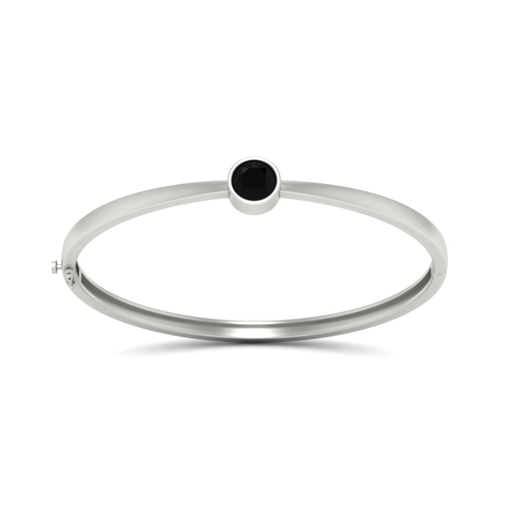 Minimalist Solitaire Bangle Bracelet