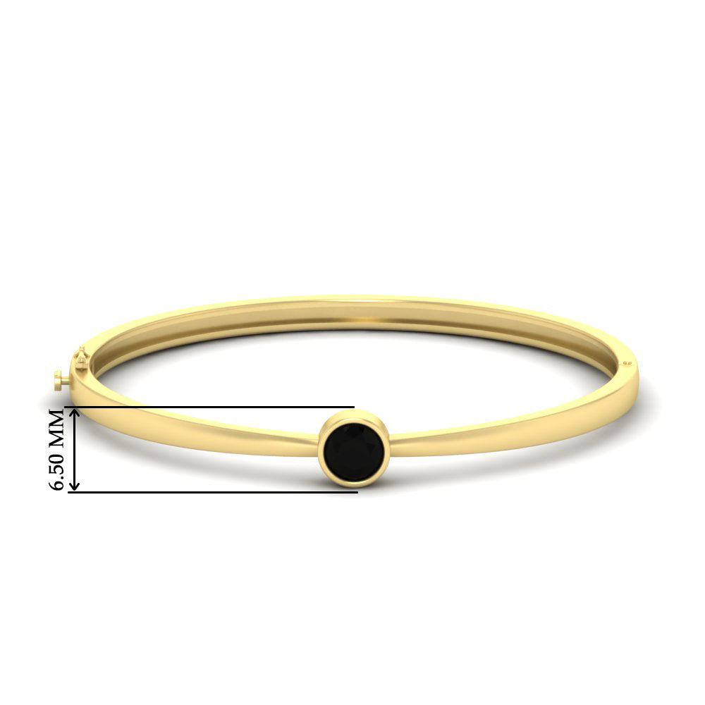 Minimalist Solitaire Bangle Bracelet