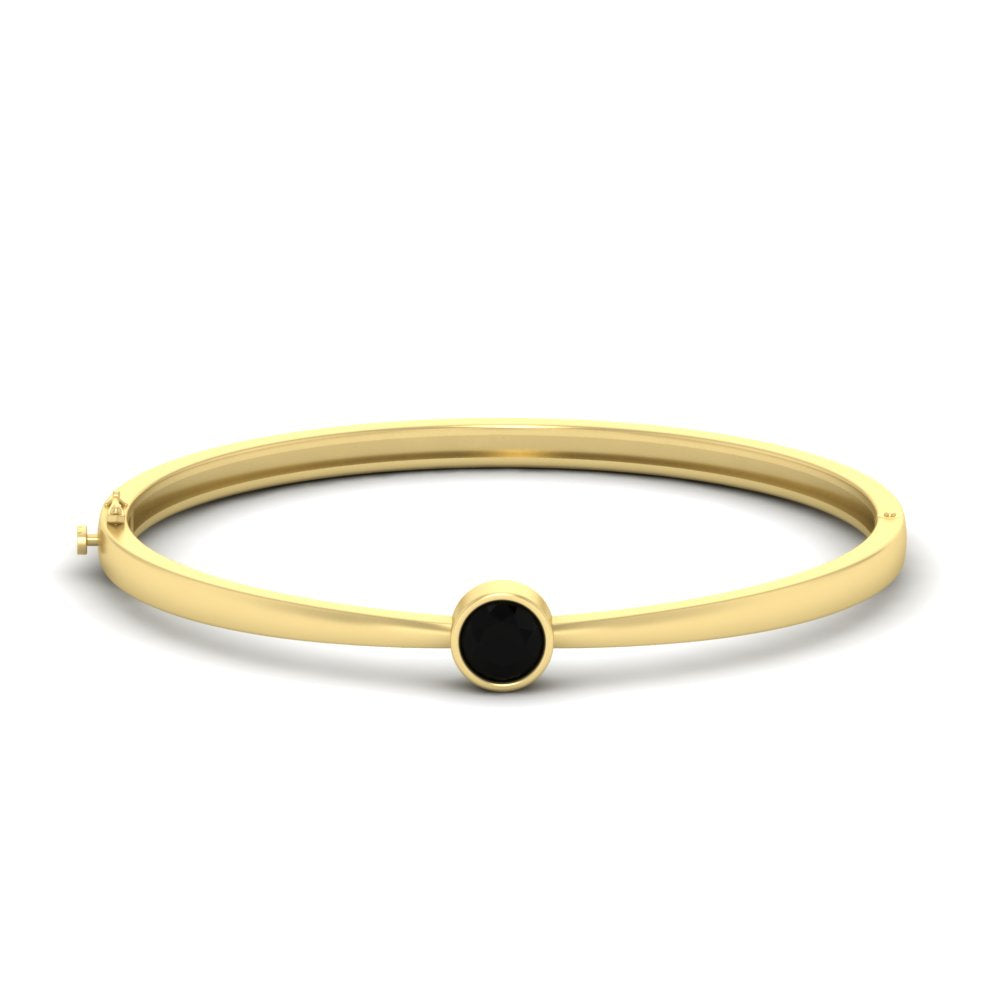 Minimalist Solitaire Bangle Bracelet