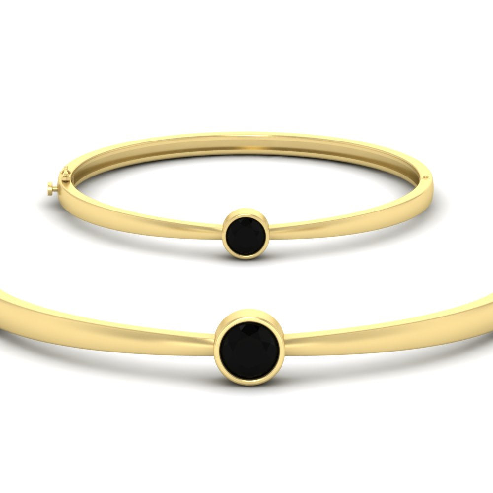 Minimalist Solitaire Bangle Bracelet