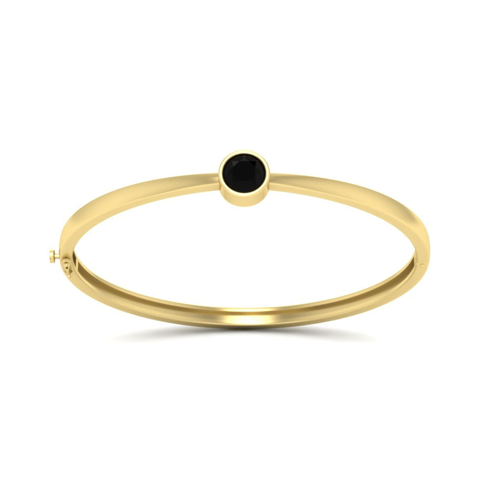 Minimalist Solitaire Bangle Bracelet
