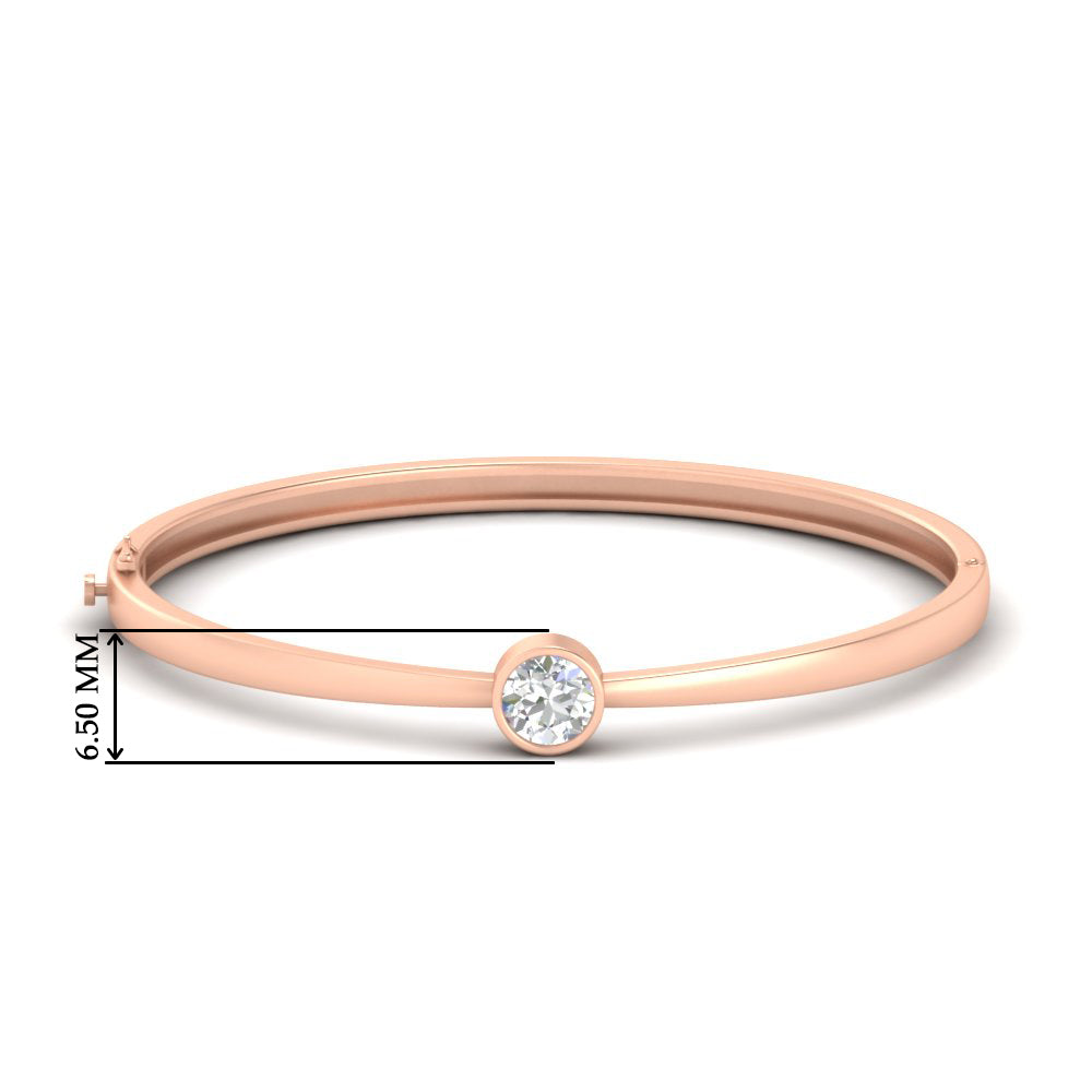 Minimalist Solitaire Bangle Bracelet