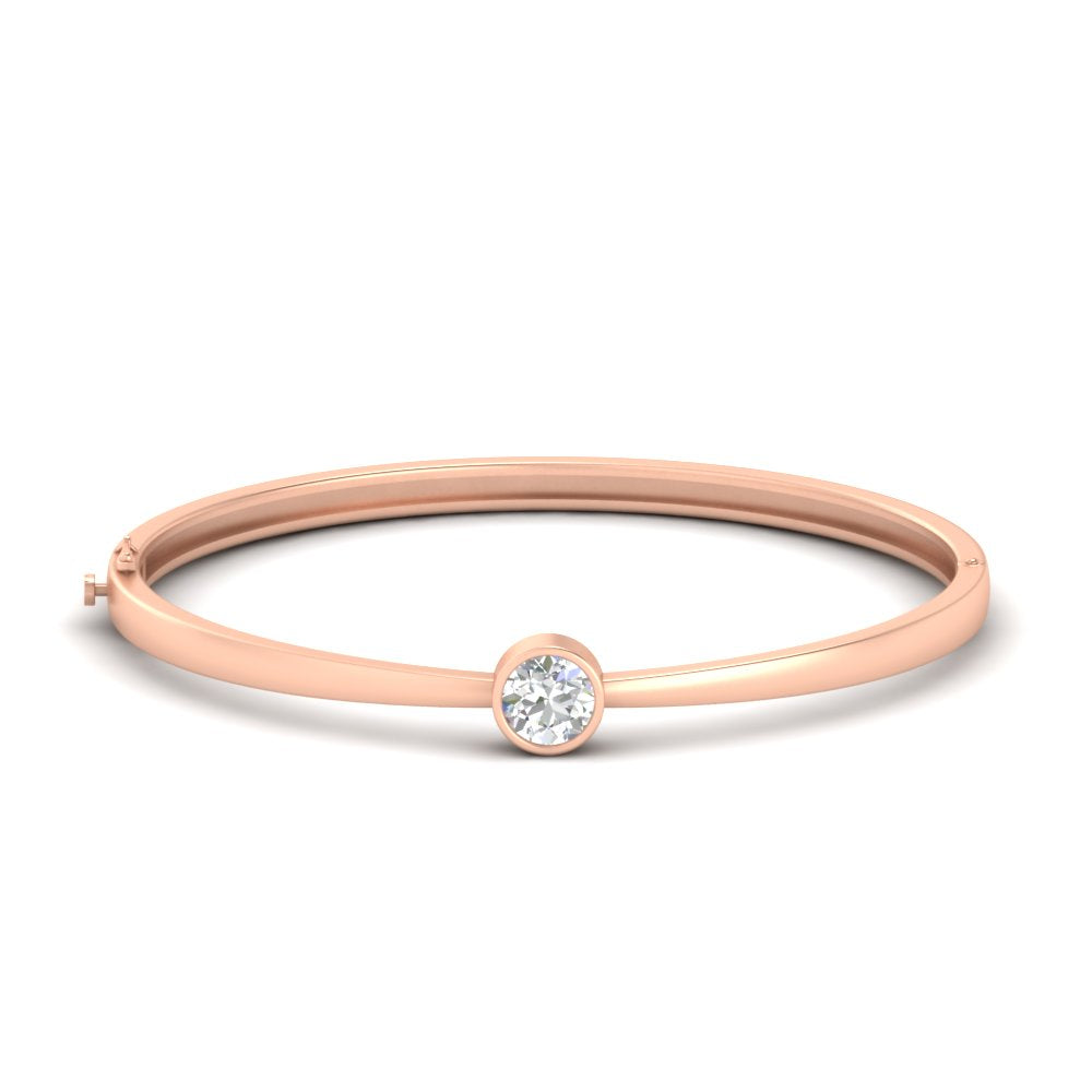 Minimalist Solitaire Bangle Bracelet