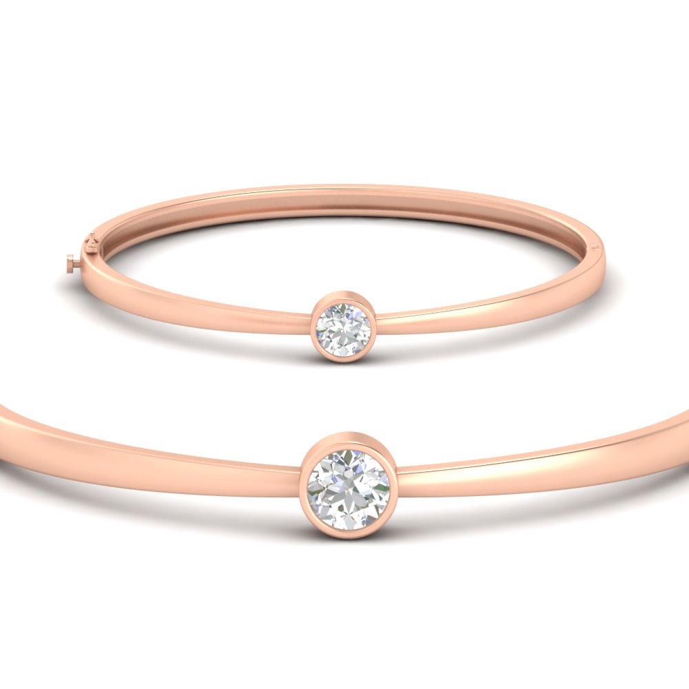 Minimalist Solitaire Bangle Bracelet