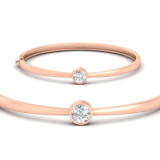 Minimalist Solitaire Bangle Bracelet