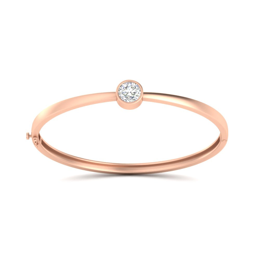 Minimalist Solitaire Bangle Bracelet