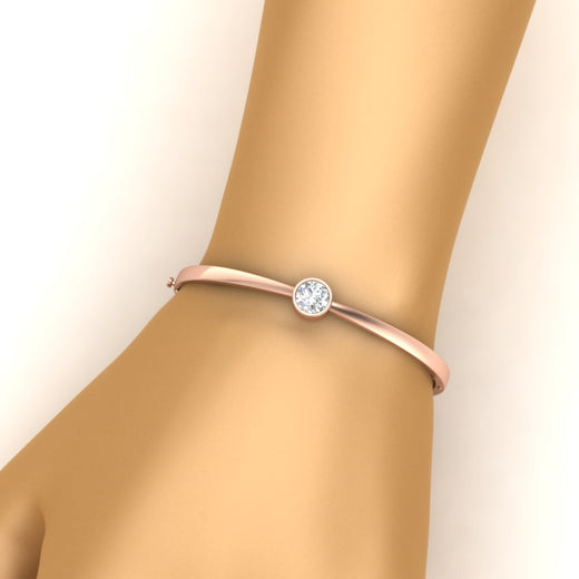 Minimalist Solitaire Bangle Bracelet